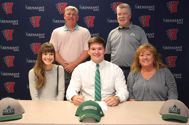 Connar Gardner, who comes from an NHL family, is going all in as a baseball catcher, and is committed to Delta State University for next season